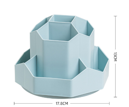 Large capacity rotatable pen holder plastic storage box rotating desktop stationery multifunctional office - V.I.P Digital Presence