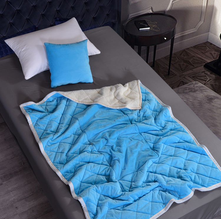 2 in 1 Flannel Cushion Blanket car sofa lumbar throw pillow air conditioning blanket foldable patchwork quilt blanket Bedding