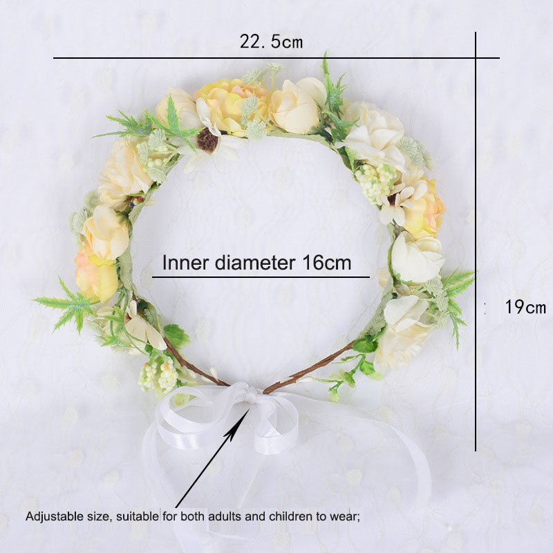 Bridal Fairy Flower Wreath Fabric Flower Starry Sky Headwear Children's Travel Photography Performance Hair Accessories Headrings - V.I.P Digital Presence