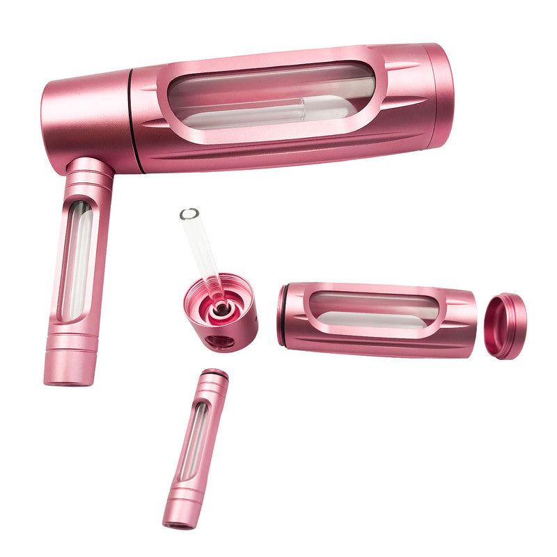 Portable metal smoking pipe with 155mm glass bowls, for dry tobacco & herb, hookah shisha pipe accessories. - V.I.P Digital Presence