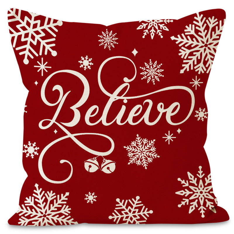 Christmas red ball pillow cover Christmas holiday themed home decoration pillowcase linen waist pillow - V.I.P Digital Presence