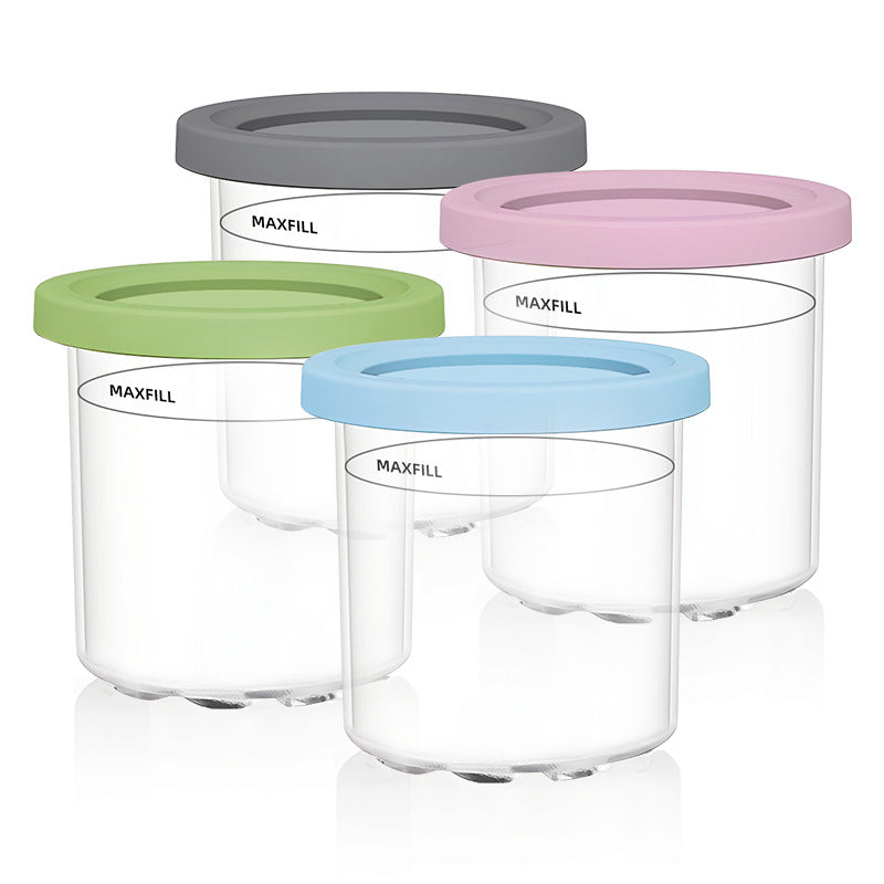 4-Pack Replacement Containers & Lids for Nin-ja Creami Deluxe Pints, 16oz, Compatible with NC299AMZ & NC300s, Original Grey - V.I.P Digital Presence