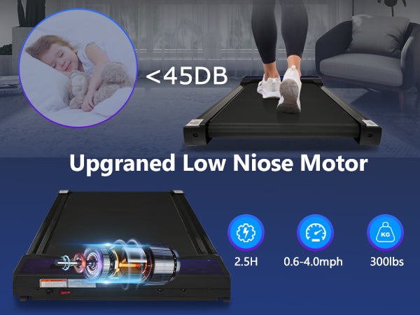 New 8.10 Walking Pad Under Home Desktop Treadmill -2.5HP Walking Treadmill 0.6-4MPH 300LBS Capacity Remote Control Battery - V.I.P Digital Presence