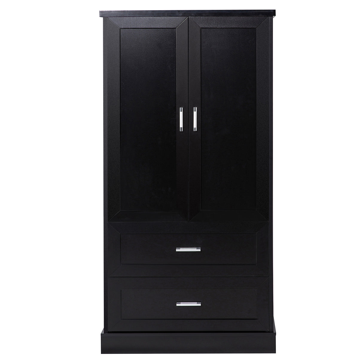 Tall Bathroom Storage Cabinet, Cabinet with Two Doors and Drawers, Adjustable Shelf, MDF Board, Black - V.I.P Digital Presence