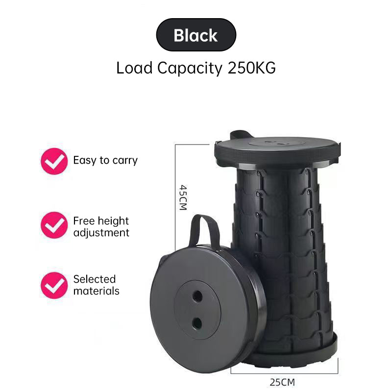 400lbs Capacity Heavy - Duty Folding Stool. Collapsible, Telescoping, Portable. Ideal for Camping & Fishing. - V.I.P Digital Presence