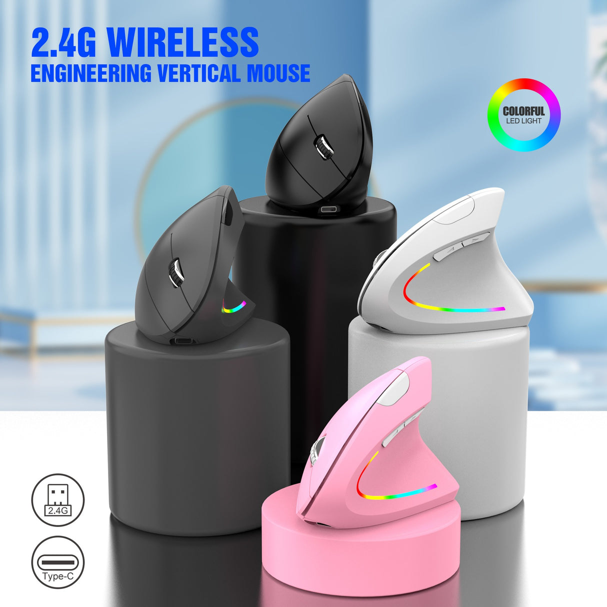 wireless 2.4G vertical mouse for prevention - V.I.P Digital Presence