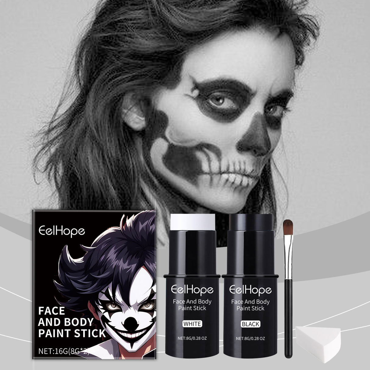 Halloween Face Painting Stick Set, Covered With Painted Foundation Makeup Clown Colorful Stick - V.I.P Digital Presence
