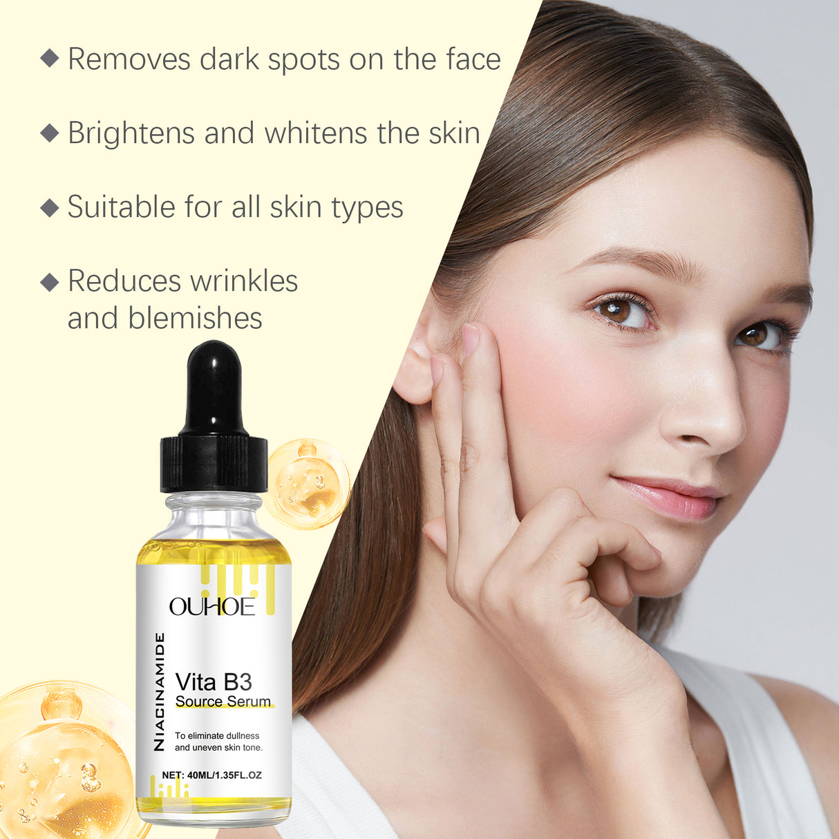 Face Serum Moisturizes Facial Skin With Moisture Lock Hydrating Vitamin B3 Serum