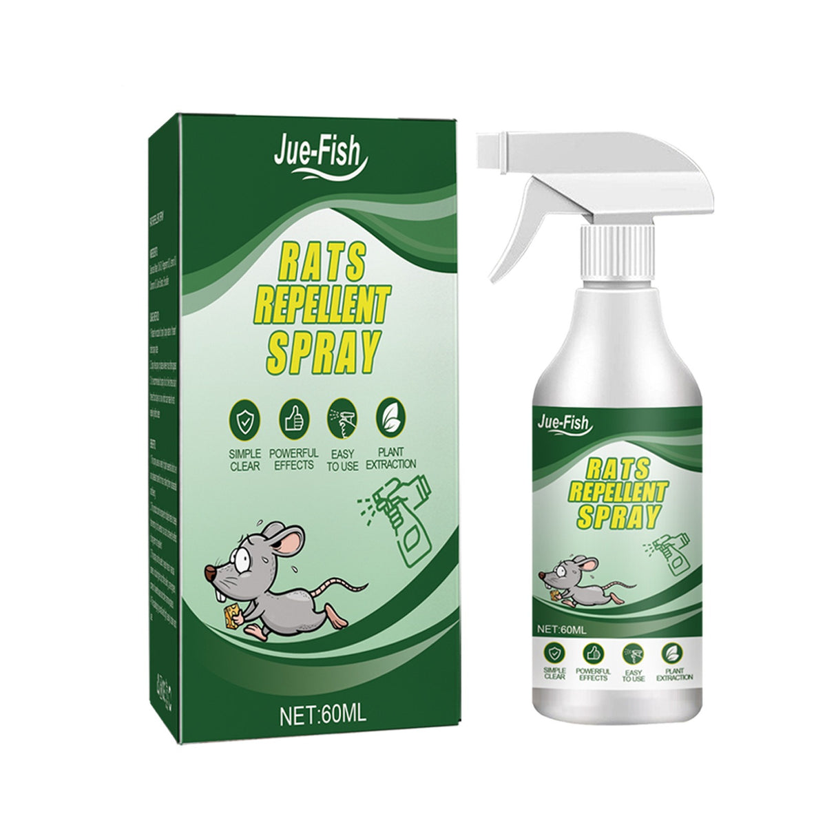 Jue Fish rats repellent spray car body kitchen office bedroom warehouse sewer pipe anti rat spray 60ml mouse repellent spray - V.I.P Digital Presence