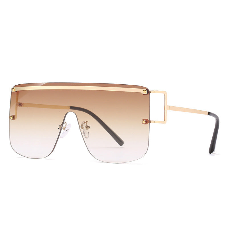 New Style One Piece Sunglasses Fashion Rimless Sunglasses Women's Trendy Sunglasses