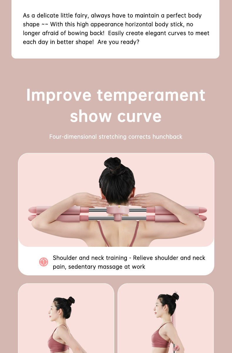 Adjustable open back shoulder stick correct hunchback correction cross yoga stick for corrective posture - V.I.P Digital Presence