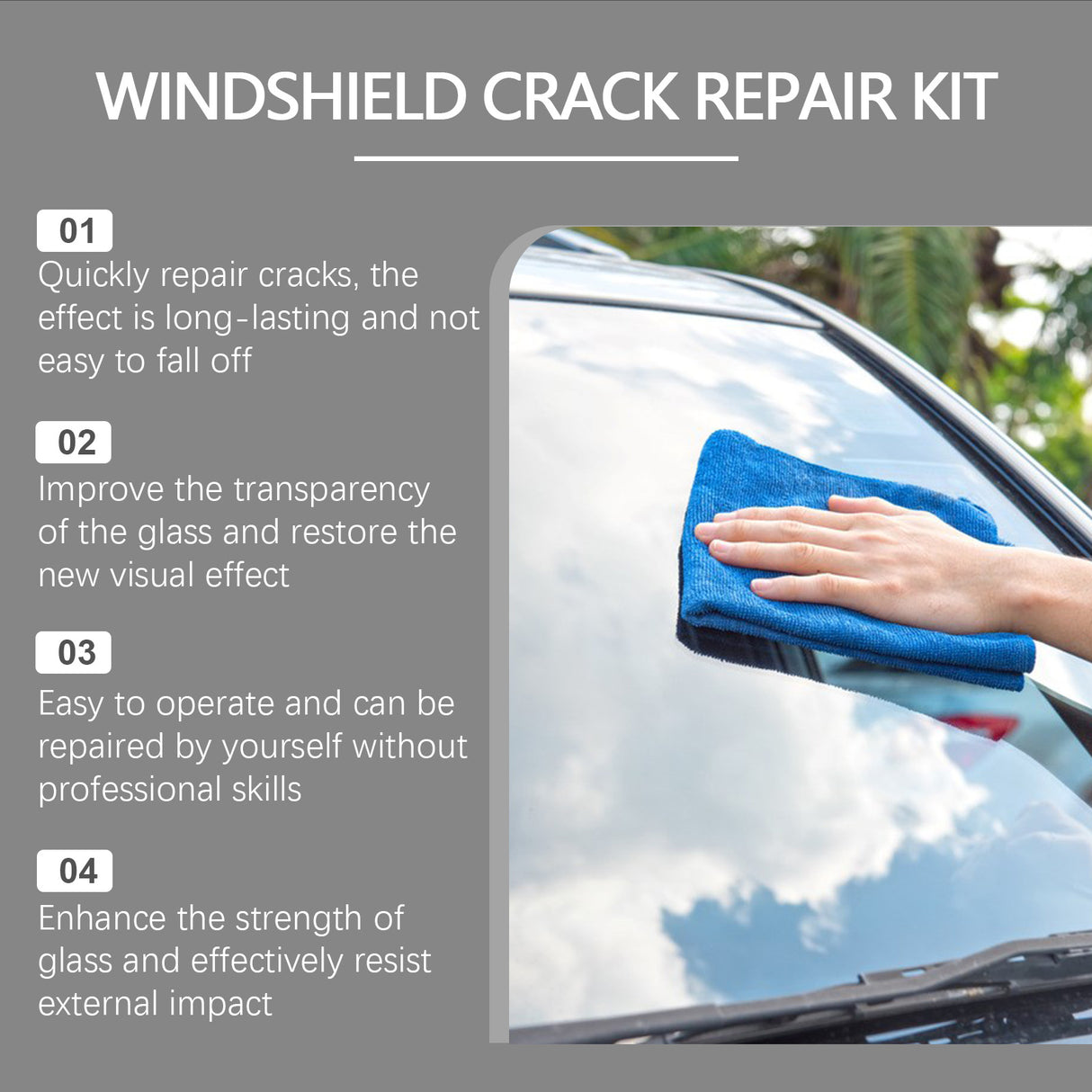 HOMONTH Windshield Crack Repair Kit, Clear Vision Automotive Front Windshield Nano Repair Solution Set - V.I.P Digital Presence