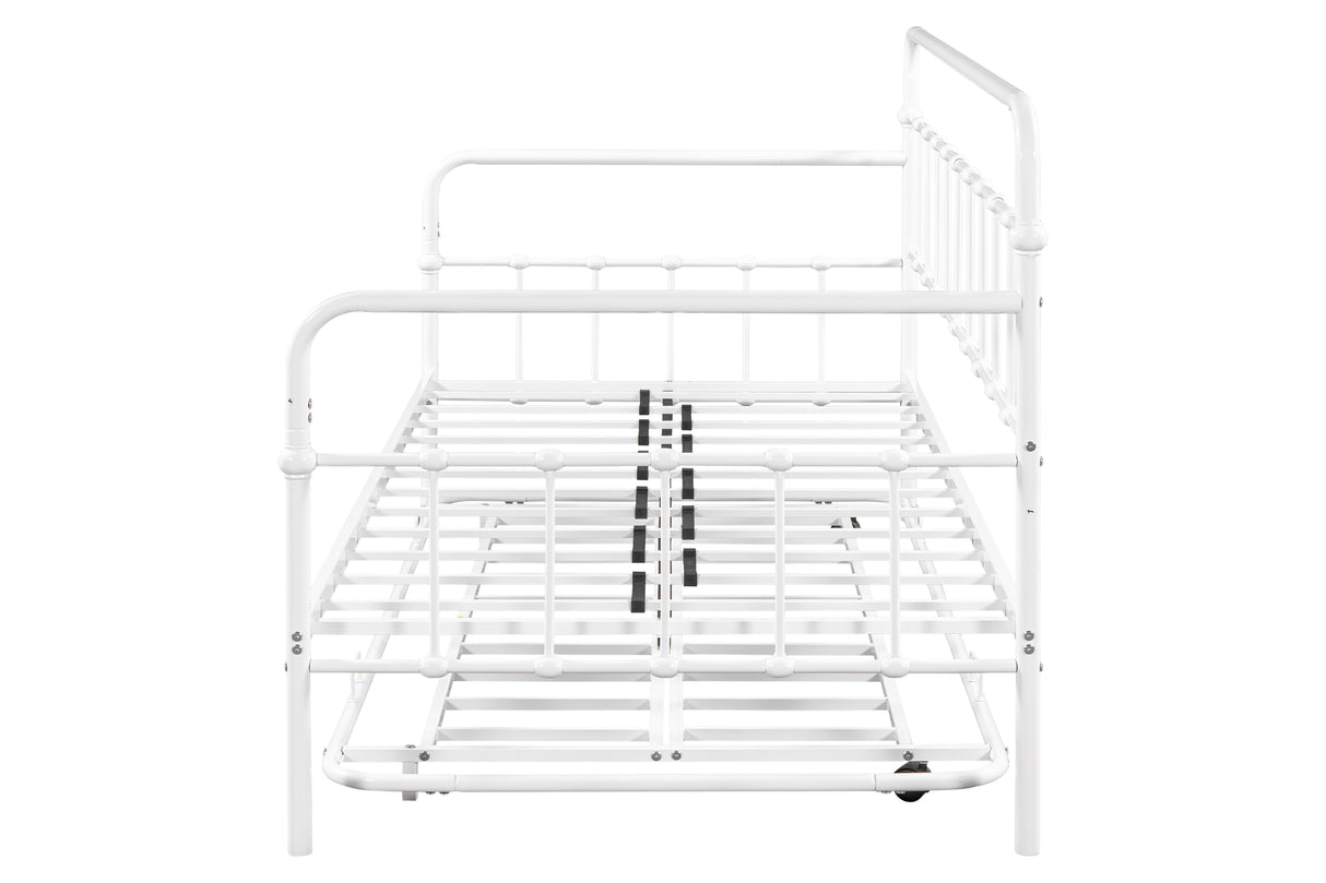 Metal Frame Daybed with trundle(white)