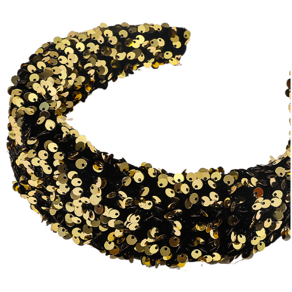 Sequin sponge wide edge headband - V.I.P Digital Presence
