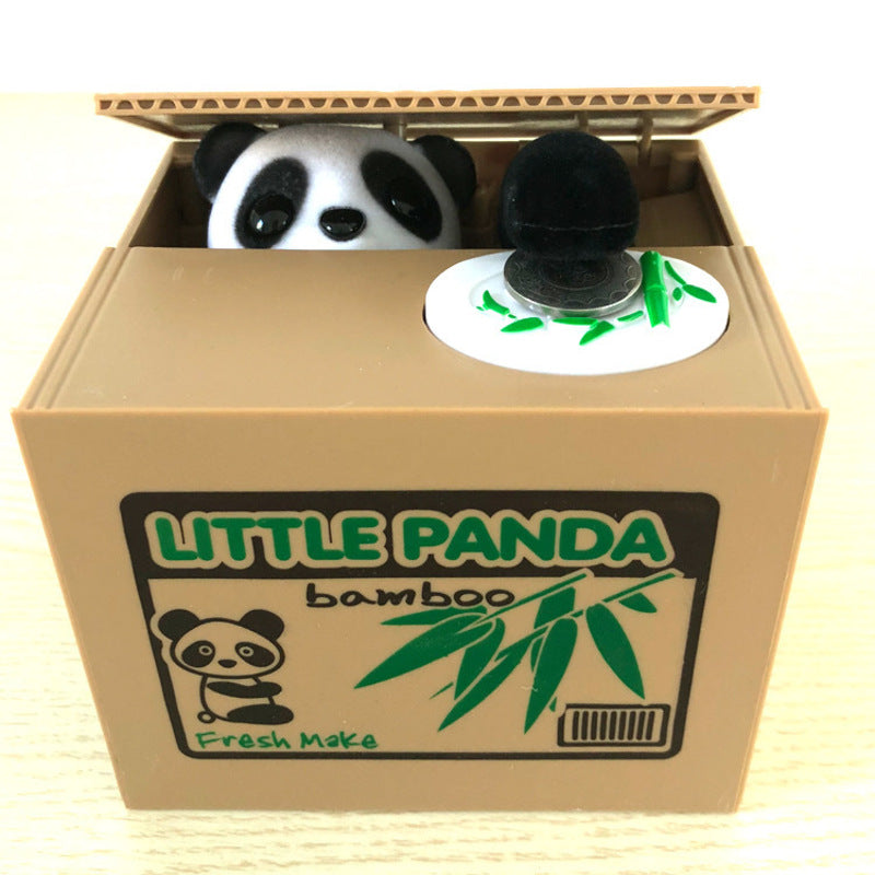 Automated Plastic Coin Bank in Panda/Cat Shape - Electronic Deposit, Savings for Kids, Great Gift - V.I.P Digital Presence