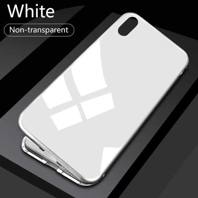 Double sided Magnetic Case for iPhone X Clear Tempered Glass Magnet Adsorption Case - V.I.P Digital Presence