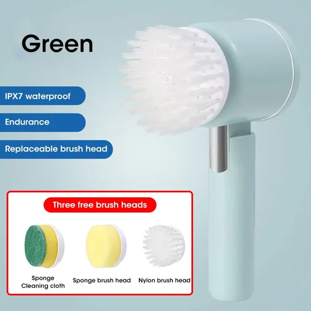 New Electric Spin Scrubber,Bathroom Cleaning Brush Power Scrubber with 5 Replaceable Brush Heads, 5 in 1 Electric Cleaning Brush - V.I.P Digital Presence