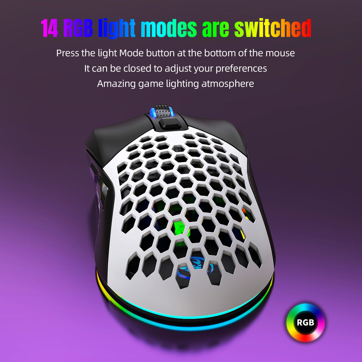 Wired mouse RGB backlight 7200dpi hole gaming mouse interchangeable back cover lightweight - V.I.P Digital Presence