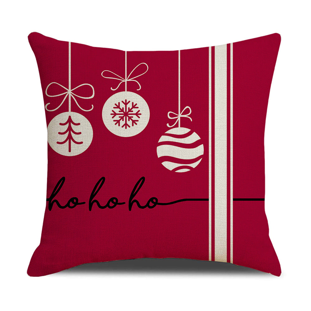 Pink cartoon Christmas linen pillowcase, sofa cushion, home goods pillowcase - V.I.P Digital Presence