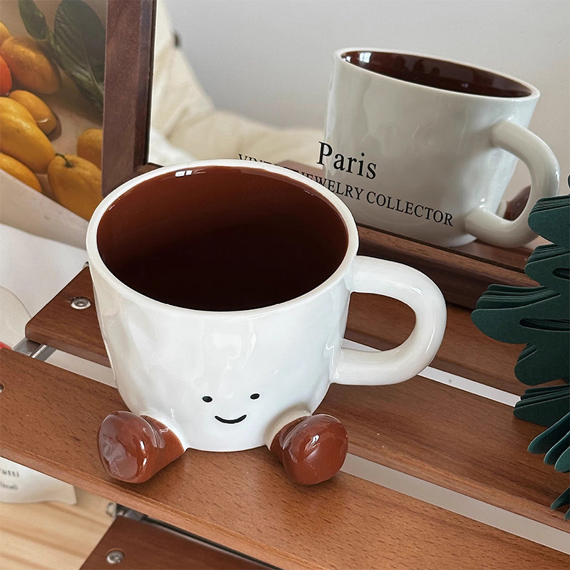 Kawaii hand - pinch feet ceramic coffee cup. High - aesthetic, great for home/dorm. Ideal gift, doubles as mark cup. - V.I.P Digital Presence