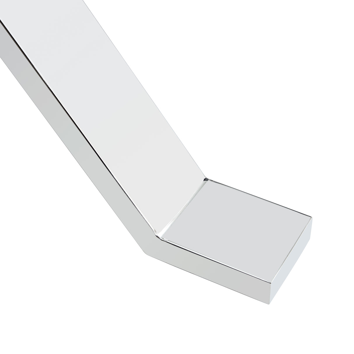 Dining table Modern tempered glass dining table Large modern office desk with silver plated metal legs and MDF crossbars - V.I.P Digital Presence