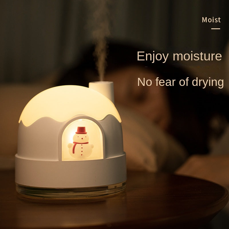 Christmas gifts Christmas gifts Snowy house night light humidifier spray water replenishing air mute humidifier - V.I.P Digital Presence