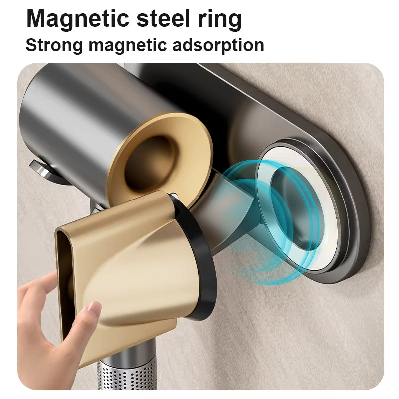 No - drill Magnetic Hair Dryer Wall Mount. Synthetic plastic, for Dyson/Leihen/Kexi. Colors: gray & white - V.I.P Digital Presence