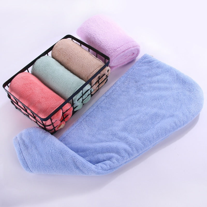 Super absorbent double-layer thickened coral velvet quick drying hair towel, shower cap, and headband towel - V.I.P Digital Presence