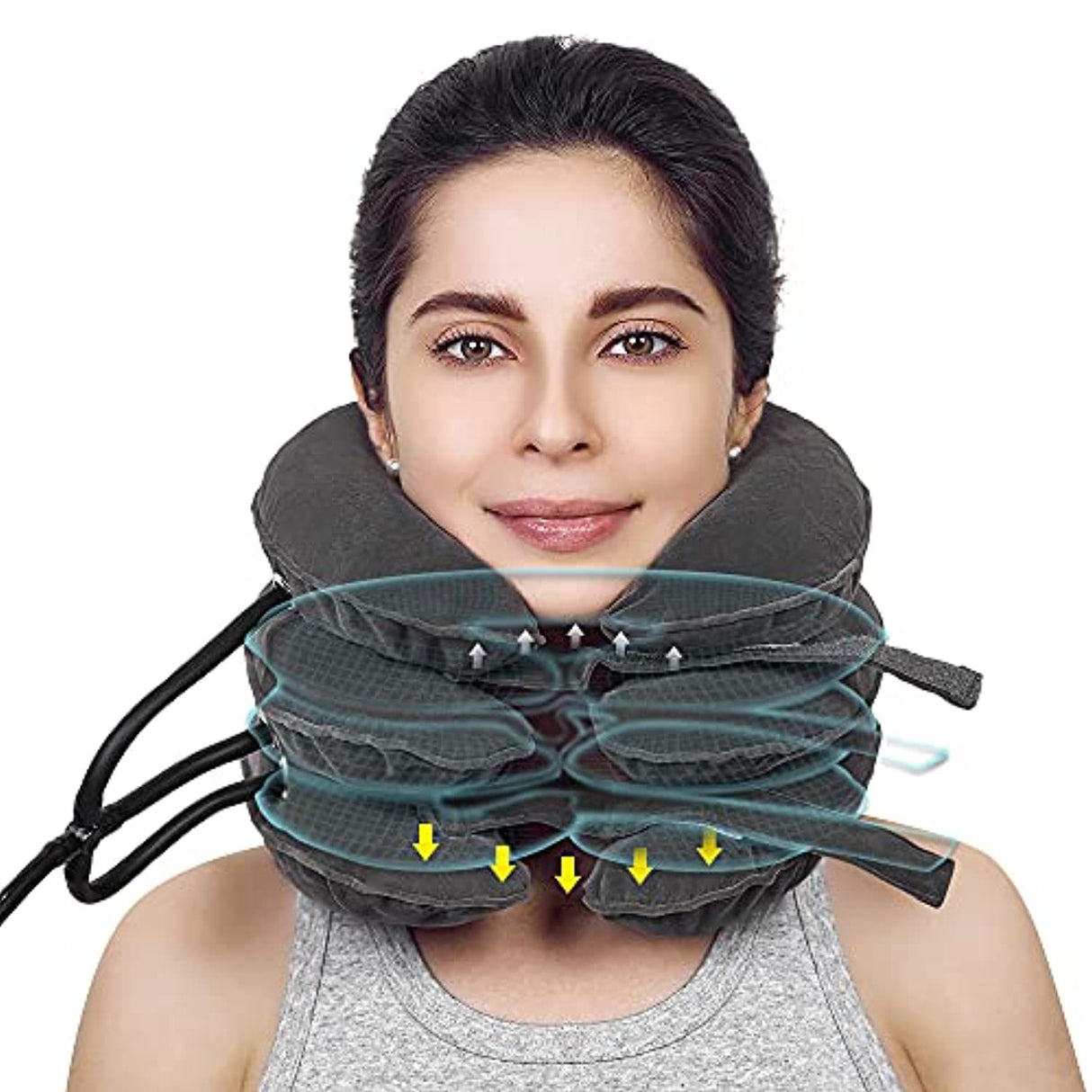 Cervical Traction Device Neck Support Pillow Inflatable Adjustable Neck Stretcher Three-Layer Inflatable Neck Pillow - V.I.P Digital Presence