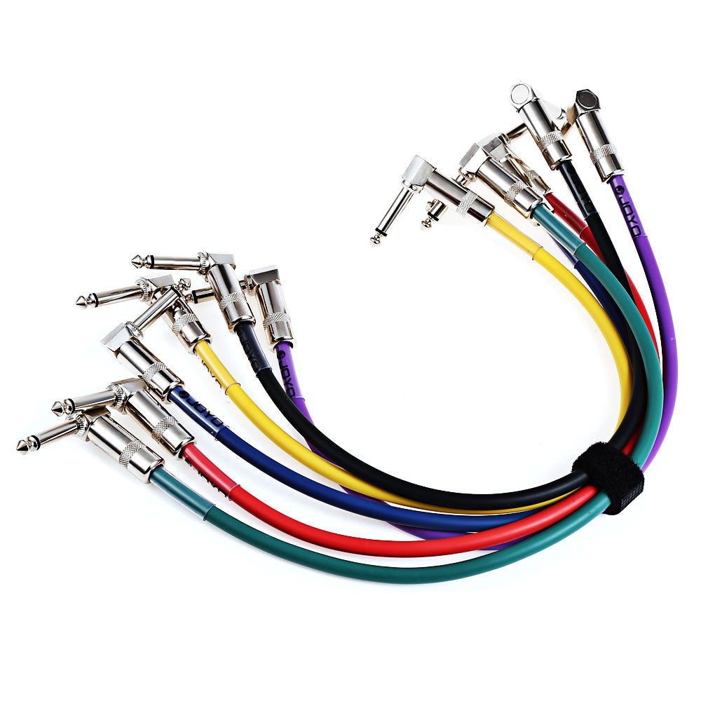 JOYO CM - 05 6pcs 1.2Ft Shielded Mono Cable Guitar Signal Line 6.3mm Male to 6.3mm Male Plug - V.I.P Digital Presence