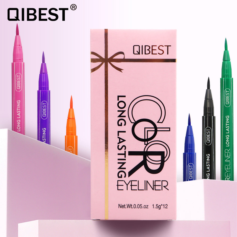 QIBEST Coloured Eyeliner Pen Waterproof And Non Coloured Eye Liner Ins Super Fire Coloured Pencil - V.I.P Digital Presence
