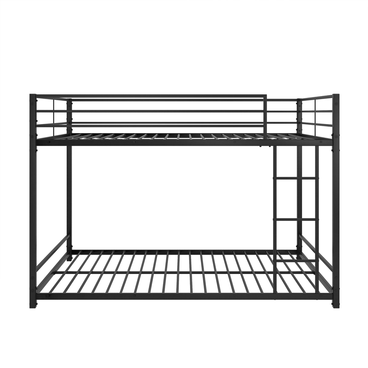 Metal Bunk Bed Full Over Full Bunk Bed Frame with Safety Guard Rails Heavy Duty Space-Saving Design Easy Assembly Black - V.I.P Digital Presence