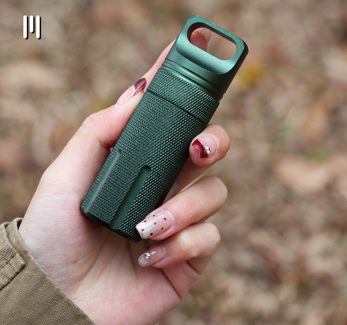 Aluminum alloy fully sealed EDC waterproof tank outdoor survival equipment waterproof compartment flat head waterproof storage b - V.I.P Digital Presence