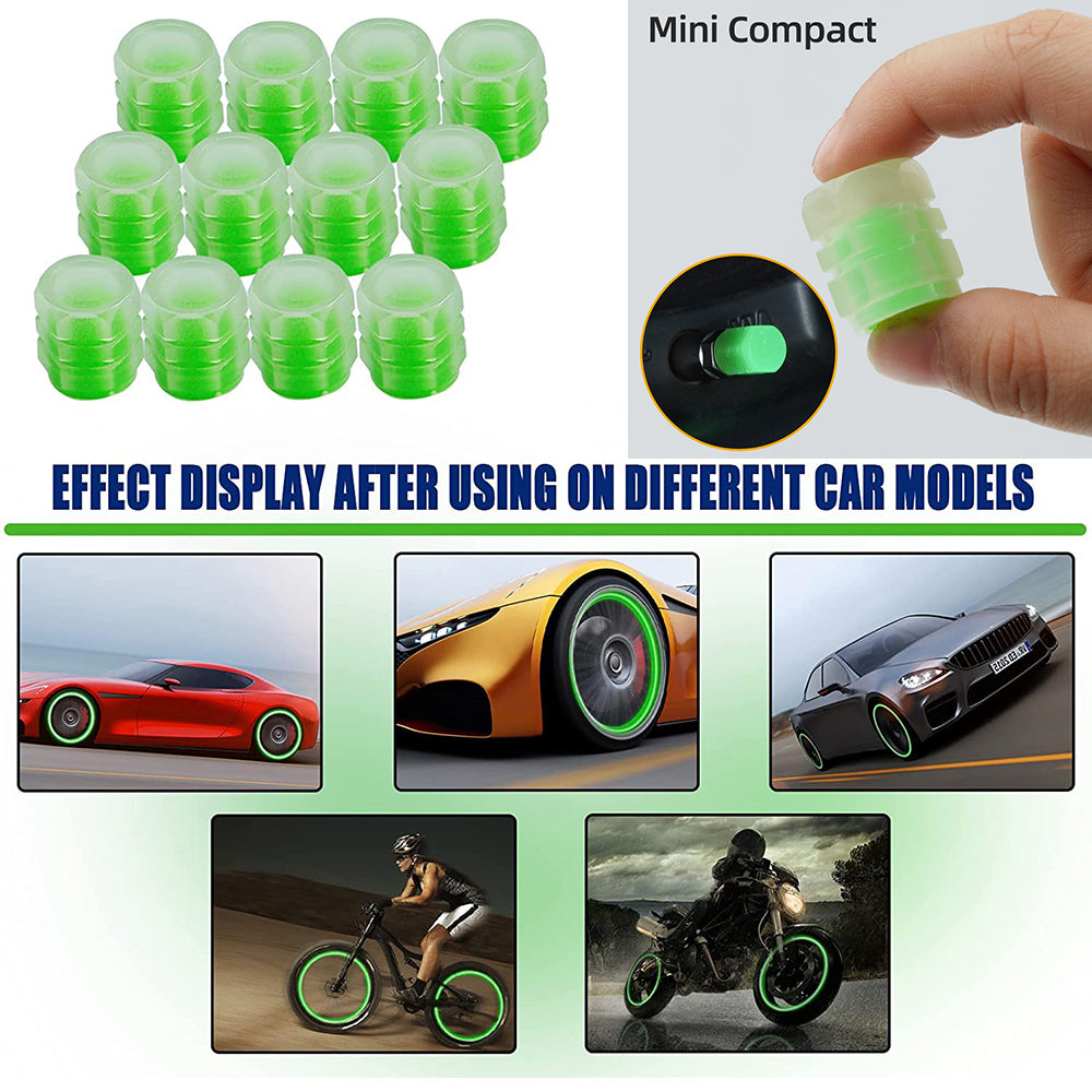Car Tire Luminous Valve Cap Car With Electric Vehicle Motorcycle Air Nozzle Cover Luminous Valve Core Cover Tire Universal