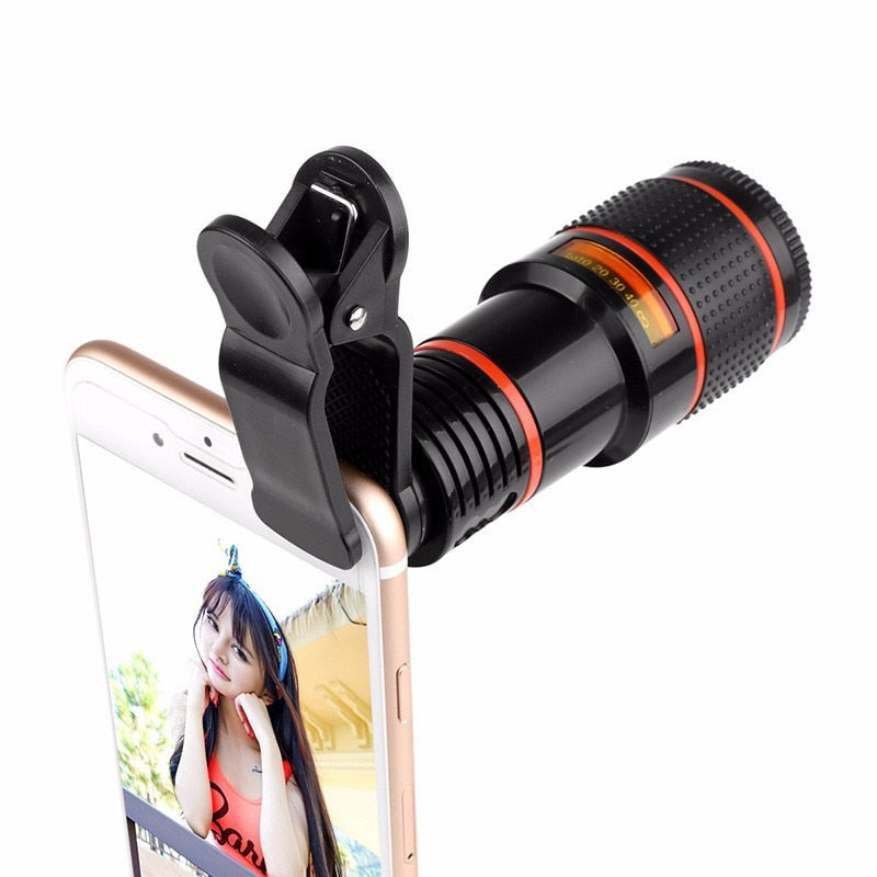 10 in 1 Kits 12x Zoom Telephoto Lens Fish eye Lens Wide Angle Macro Lenses Cell Phone Mobile Tripod - V.I.P Digital Presence