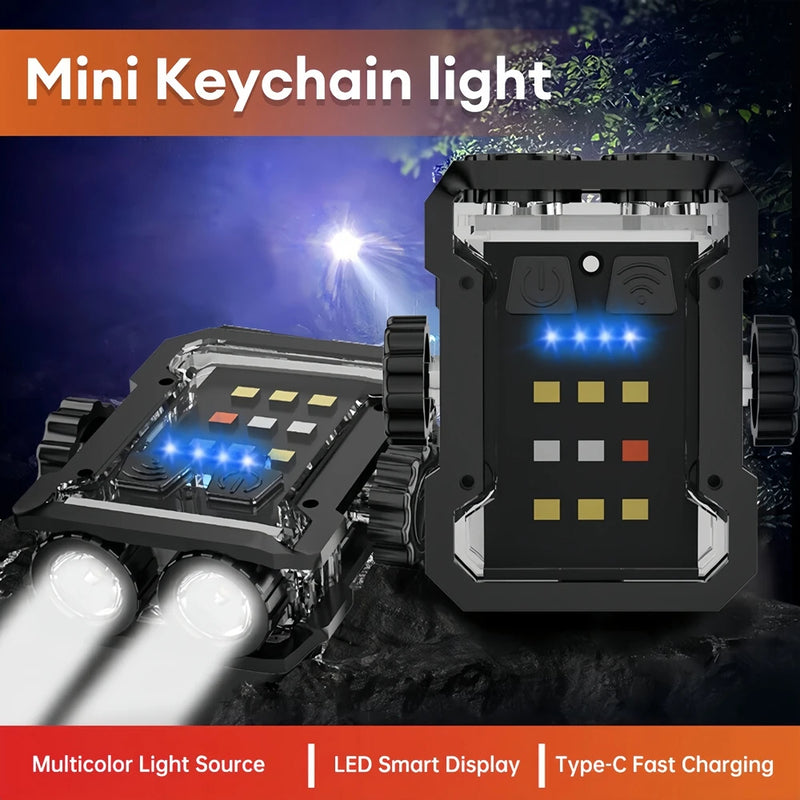 LED Portable Keychain Light Camping COB Flashlight 6 levels of Dimming Rechargeable Outdoor Mini Lantern With Magnet - V.I.P Digital Presence