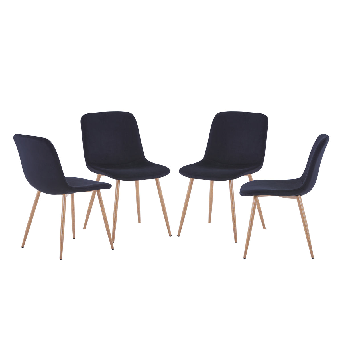 Dining Chair 4PCS(BLACK)Modern style New technology Suitable for restaurants cafes taverns offices