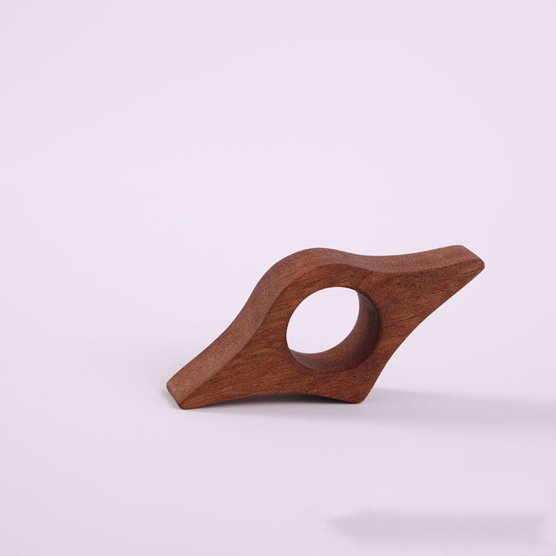 Solid wood book press reading and page pressing finger ring single handed wooden bookmark beech wood book pressing finger buckle - V.I.P Digital Presence