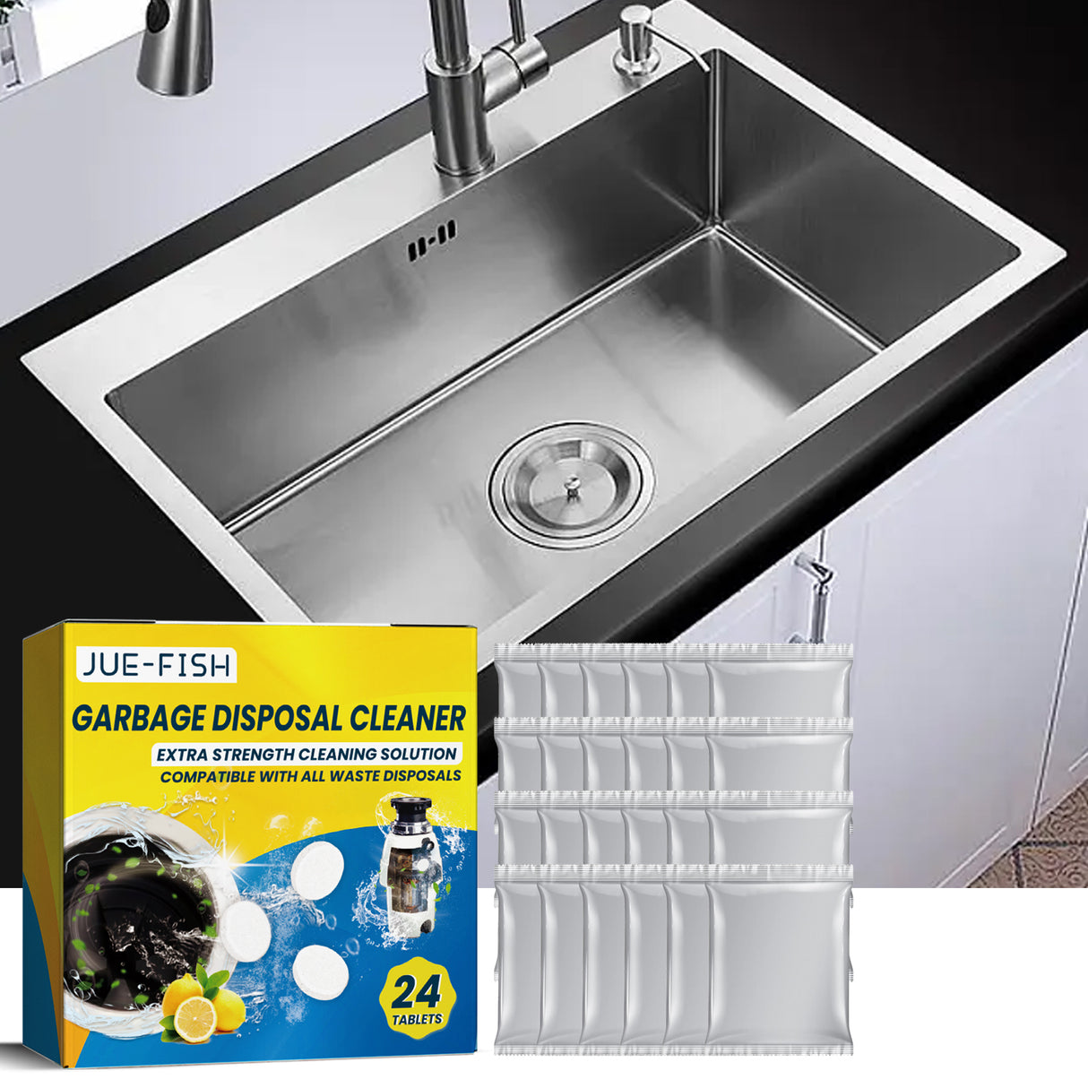 Sink Cleaning Tablets, Kitchen Sink Cleaning Stains And Oil Cleaning Pipes Cleaning Effervescent Tablets - V.I.P Digital Presence