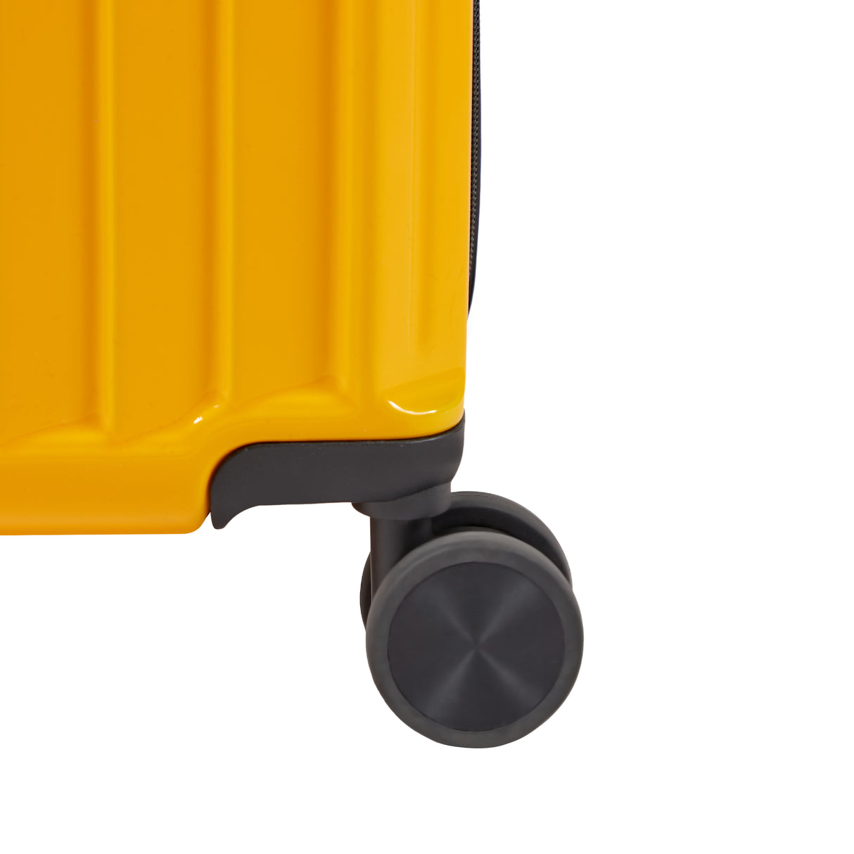 Luggage Set 4 pcs (20"/24"/29"/Travel Bag), PC+ABS Durable Lightweight Luggage with Collapsible Cup Holder TSA Lock, Yellow