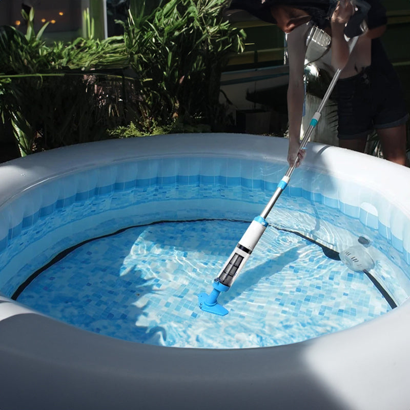 Rechargeable hand pool vacuum for spas/hot tubs/small pools, with auto immersion detector & bristle nozzle. - V.I.P Digital Presence