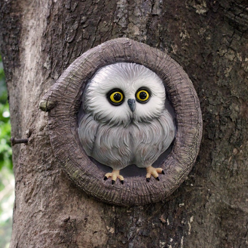 Owl pendant resin outdoor garden simulation animal tree hanging - V.I.P Digital Presence