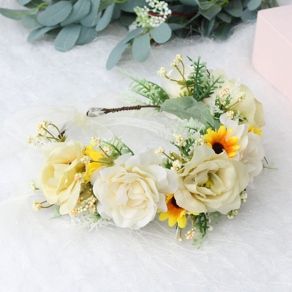 Big Rose Crown Simulation Flower Hair Hoop Sunflower Vine Flower Ring Street Dance Headwear - V.I.P Digital Presence
