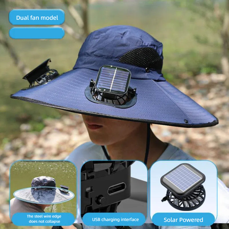 Camper Solar Fan Hat Fishing Hat Men's Outdoor Mountaineering UV Protection Sunshade Fishing Hat with Fan - V.I.P Digital Presence