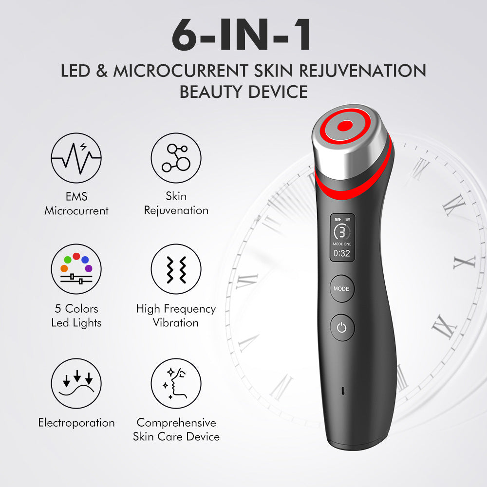 Microcurrent vibration massager red blue light water light pore beauty device - V.I.P Digital Presence