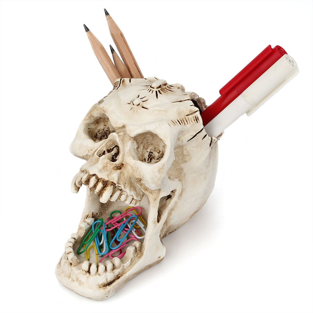 Fang Fang Terror Face Skull Storage Pen Holder Office Desktop - V.I.P Digital Presence