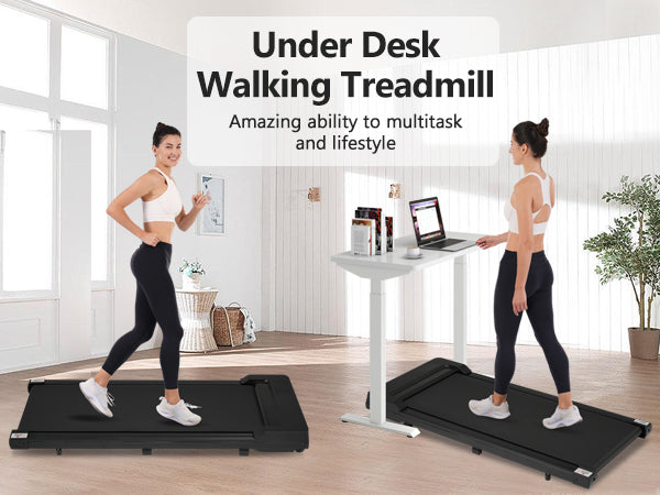 New 8.10 Walking Pad Under Home Desktop Treadmill -2.5HP Walking Treadmill 0.6-4MPH 300LBS Capacity Remote Control Battery - V.I.P Digital Presence