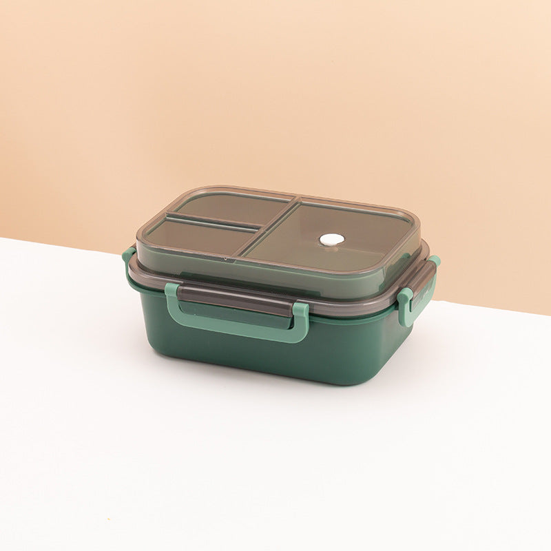 Classic simple microwaveable double-layer sealed compartment lunch box with tableware - V.I.P Digital Presence