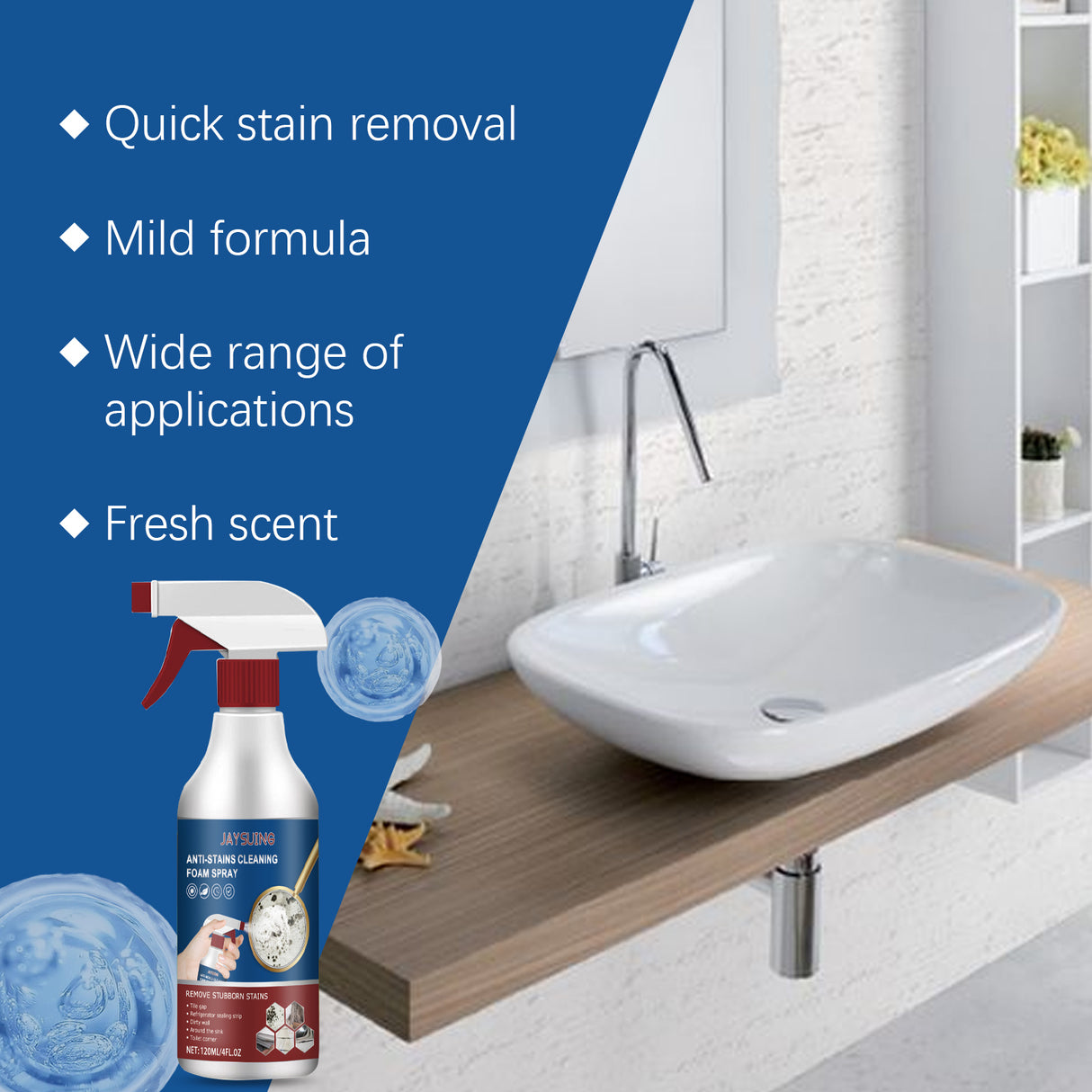 Bathroom Foam Cleaning Spray, Bathroom Wall Stain Removal Multi-Purpose Foam Cleaning Spray - V.I.P Digital Presence