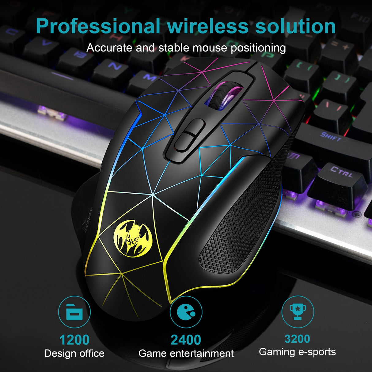 Wireless charging illuminated gaming mouse with anti sleep function automatic cursor movement to prevent computer screen lock - V.I.P Digital Presence
